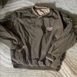 Vintage Tan Green Reversible V-neck Mountain Dew Windbreaker Pullover Pockets L